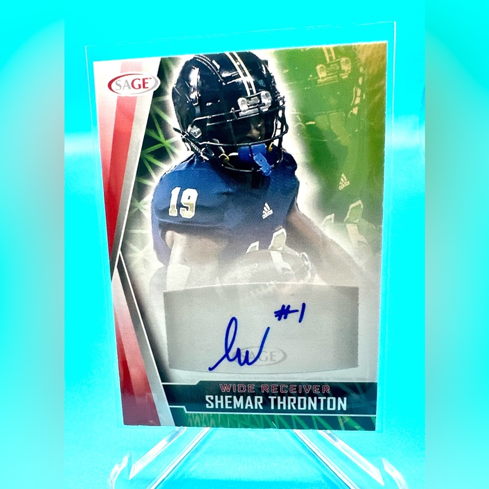 2022 Sage Football Shemar "Thronton" Autographed Rookie ERROR Card! Last Name!